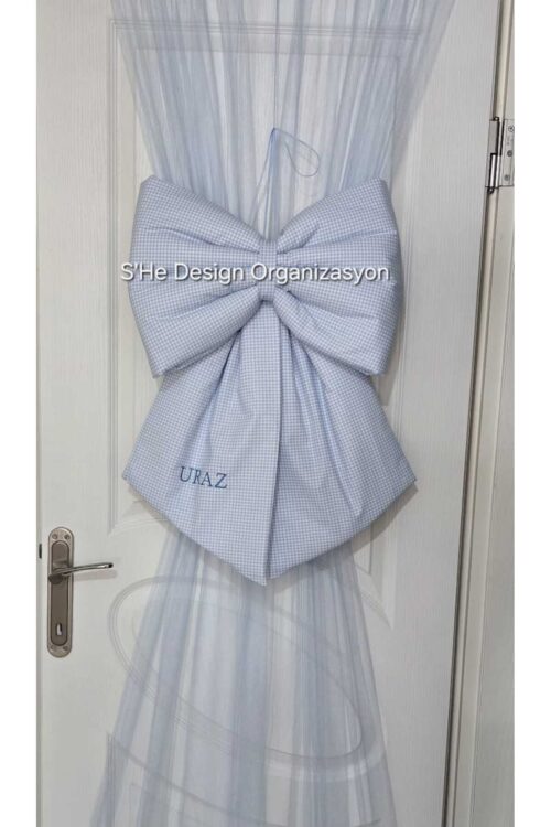 NAKIŞ İSİM İŞLEMELİ FİYONK KAPI SÜSÜ mavi