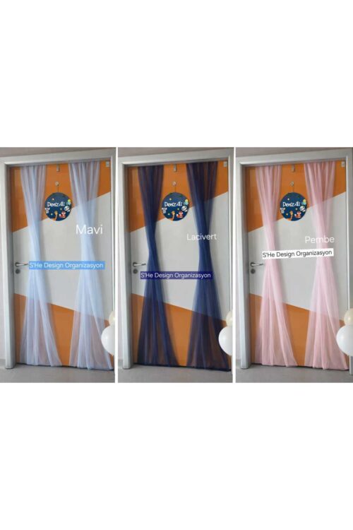 Hastane Odası Kapı Süsleme Lastikli Kapı Tülü (SADECE 2 adet TÜL) Organizasyon Tülü Lacivert