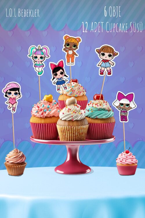 Lol Bebek Temalı 12’li Cupcake Süsü