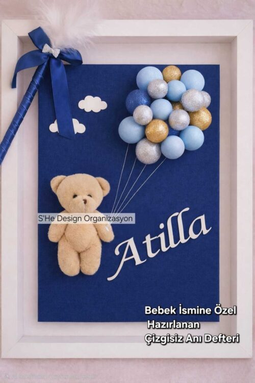 Erkek Bebek İsmine Özel Hazırlanan Anı Hatıra Defteri