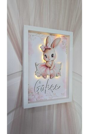 30x40 BÜYÜK BOY LEDLİ AHŞAP OBJELİ KAPI SÜSÜ / BEBEK İSMİNE ÖZEL HASTANE DOĞUM ODASI KAPI SÜSÜ