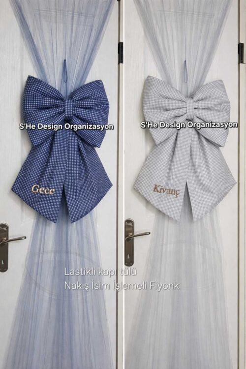 NAKIŞ İSİM İŞLEMELİ FİYONK KAPI SÜSÜ mavi
