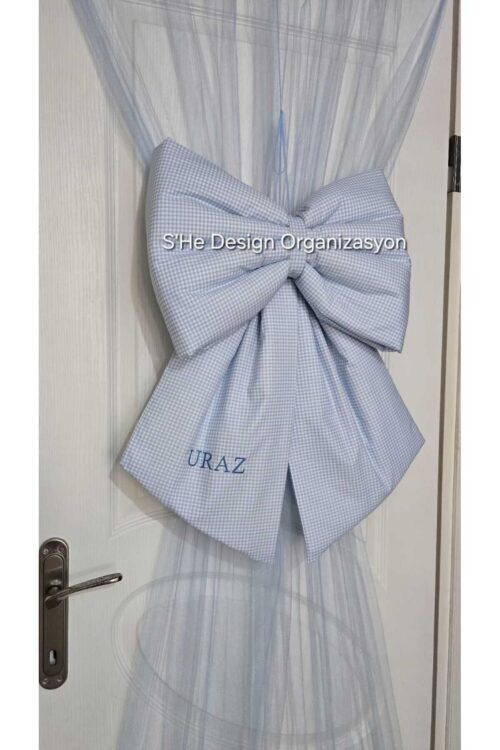 NAKIŞ İSİM İŞLEMELİ FİYONK KAPI SÜSÜ mavi