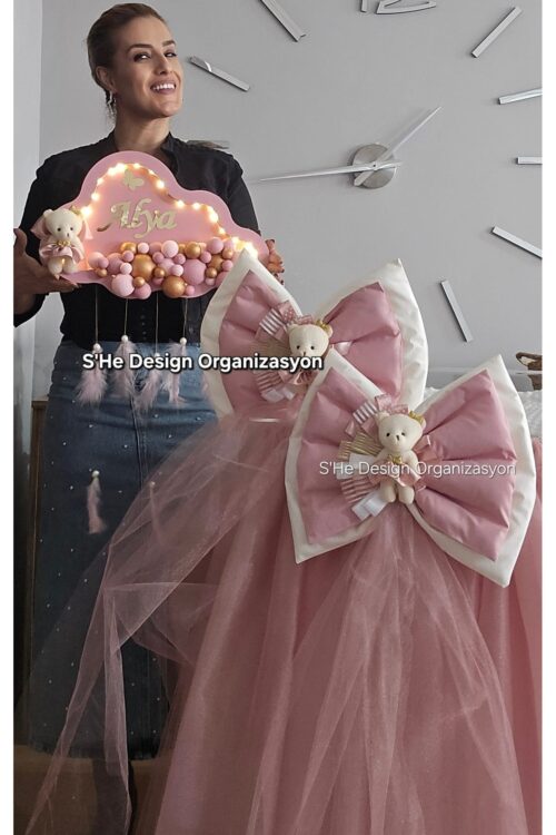 HASTANE ODASI SÜSLEME SETİ Ledli Kapı süsü Çift Fiyonk ve Küvöz Eteği