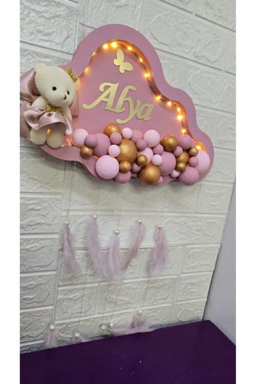 HASTANE ODASI SÜSLEME SETİ Ledli Kapı süsü Çift Fiyonk ve Küvöz Eteği