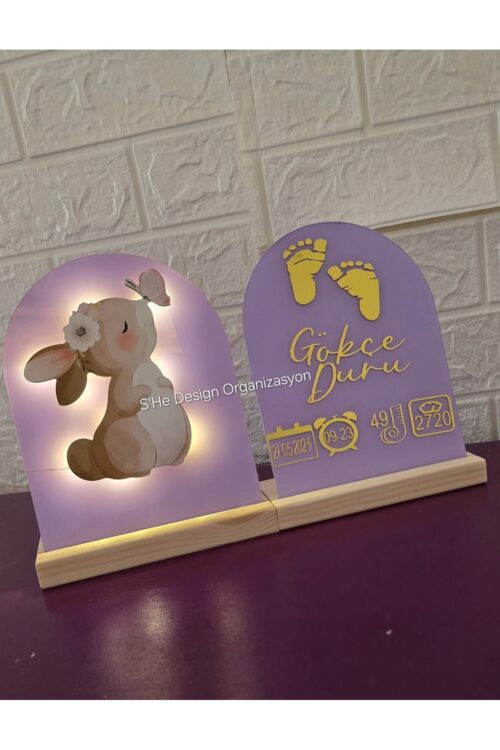 Bebek İsmine Özel Hazırlanan Işıklı Doğum Panosu