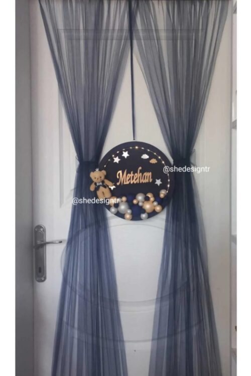 Hastane Odası Süsleme 2 Parca Kapı Tülü ve İsme Özel Ledli Kapı Süsü