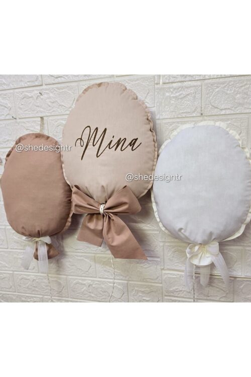 NAKIŞ İSİM İŞLEMELİ 3 ADET 25x35 BÜYÜK BOY BALON YASTIK