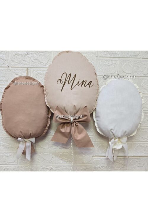 NAKIŞ İSİM İŞLEMELİ 3 ADET 25x35 BÜYÜK BOY BALON YASTIK
