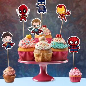 DC Karekterleri Temalı 12’li Cupcake Ve Pasta Süsü