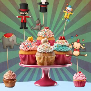 Sirk Temalı 12’li Cupcake Ve Pasta Süsü