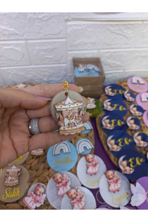 Hediyelik Kutulu  Figürlü Mıknatıslı İsme Özel  Pleksi Magnet ve Anahtarlık Seti 15 adet