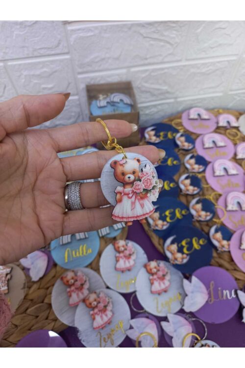 Hediyelik Kutulu  Figürlü Mıknatıslı İsme Özel  Pleksi Magnet ve Anahtarlık Seti 15 adet