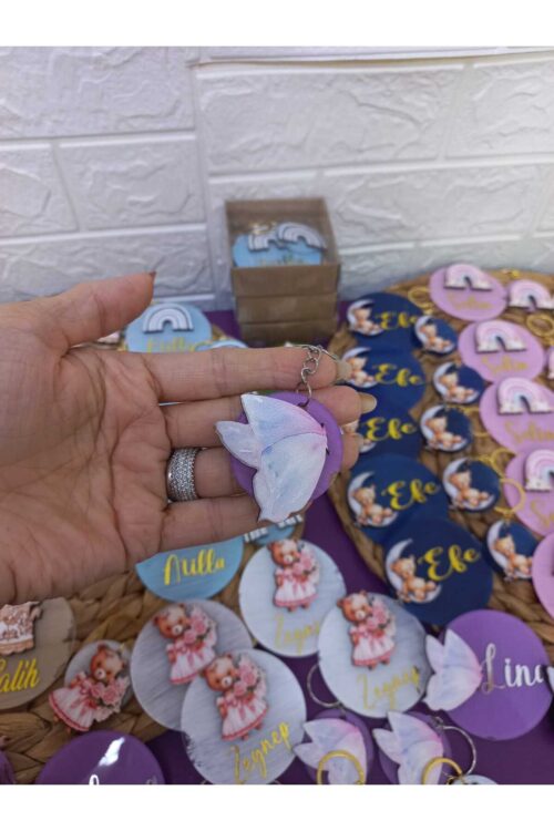 Hediyelik Kutulu  Figürlü Mıknatıslı İsme Özel  Pleksi Magnet ve Anahtarlık Seti 15 adet