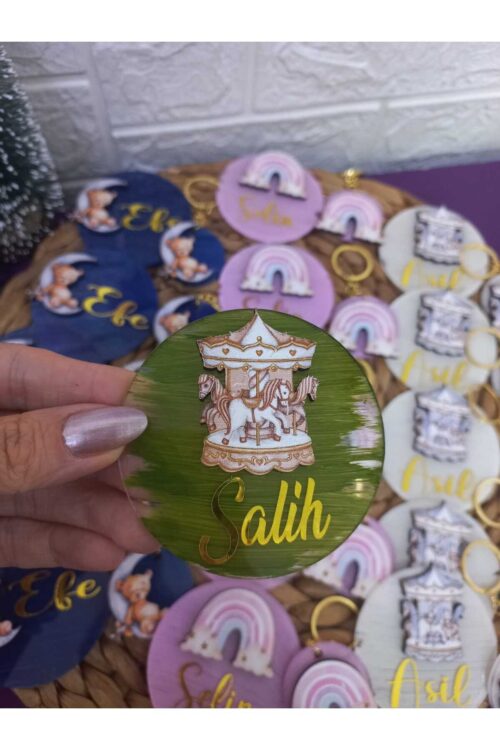 Hediyelik Figürlü İsme Özel Mıknatıslı Pleksi Magnet 15 Adet