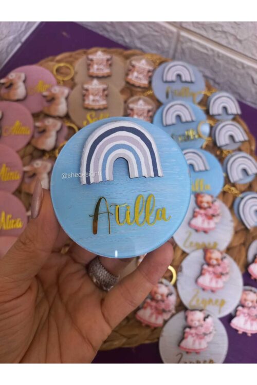 Hediyelik Figürlü İsme Özel Mıknatıslı Pleksi Magnet 15 Adet