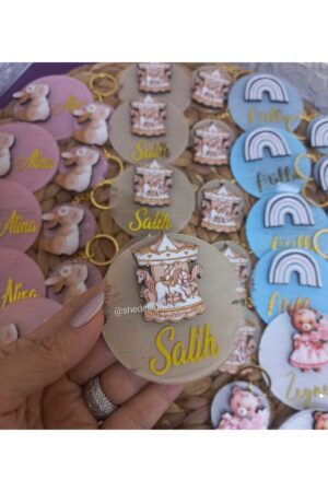 Hediyelik Figürlü İsme Özel Mıknatıslı Pleksi Magnet 15 Adet