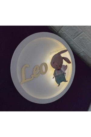 İsme Özel  Hazırlanan  Ledli Ahşap Pano Hastane Odası Kapı Süsü