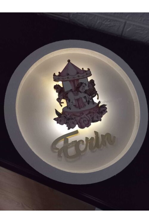 İsme Özel Hazırlanan Atlıkarınca Ledli Hastane Kapı Süsü