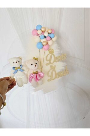 İKİZ BEBEK İSMİNE ÖZEL PLEKSİ KAPI SÜSÜ