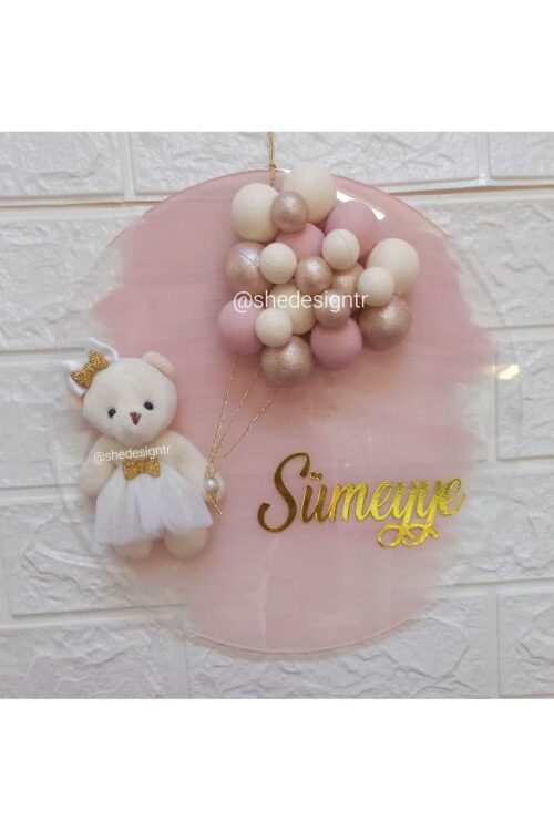 Kız Bebek Ismine Özel Hazırlanan Buble Pleksi Kapı Süsü