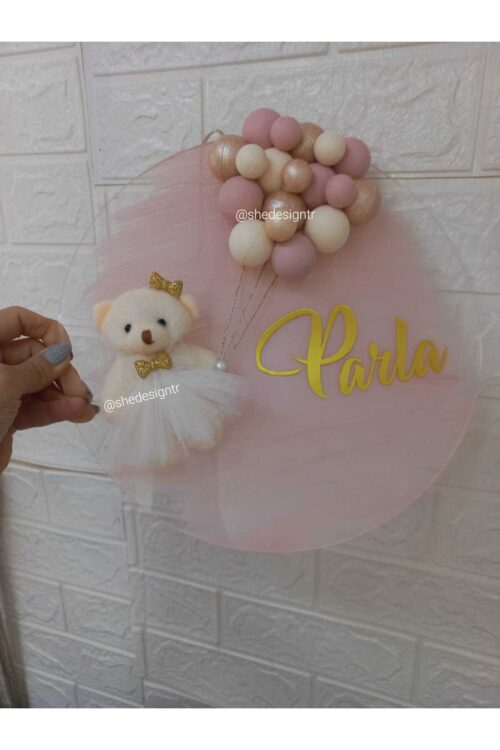 Kız Bebek Ismine Özel Hazırlanan Buble Pleksi Kapı Süsü
