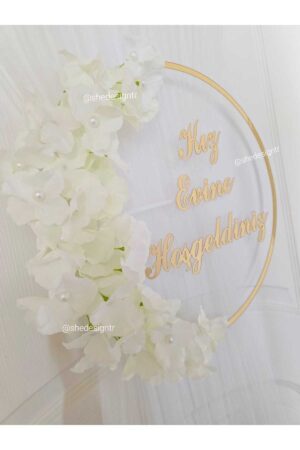 BÜYÜK BOY KIZ / GELİN EVİ ŞEFFAF VE GOLD PLEKSİ KAPI SÜSÜ
