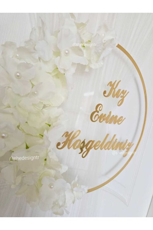 BÜYÜK BOY KIZ / GELİN EVİ ŞEFFAF VE GOLD PLEKSİ KAPI SÜSÜ