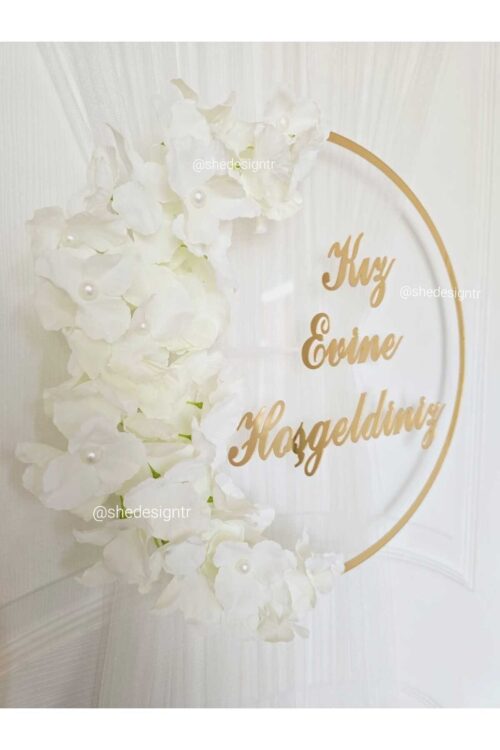 BÜYÜK BOY KIZ / GELİN EVİ ŞEFFAF VE GOLD PLEKSİ KAPI SÜSÜ
