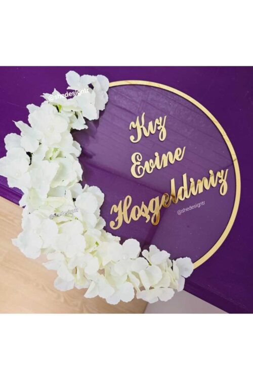 BÜYÜK BOY KIZ / GELİN EVİ ŞEFFAF VE GOLD PLEKSİ KAPI SÜSÜ