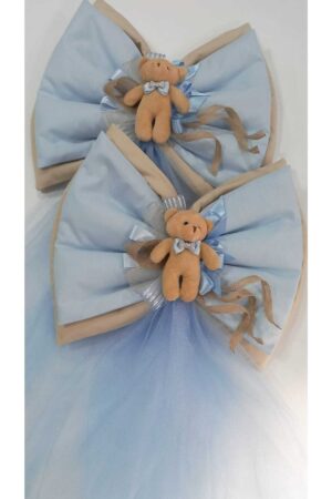 Yenidoğan Erkek Bebek Ve Hamile Fiyonk Seti Mavi/taba